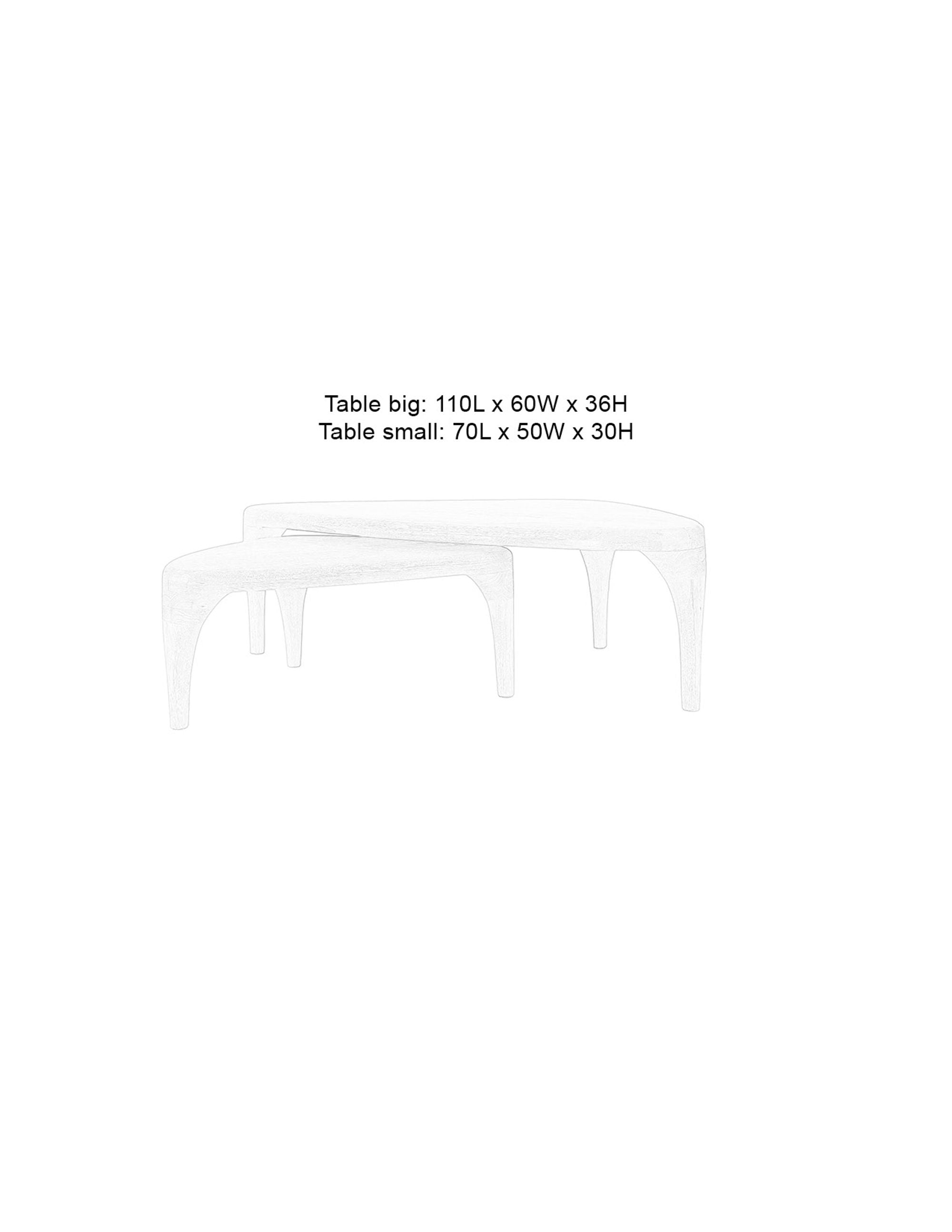 Zuiver Set of 2 Isla Natural Oak Wood Coffee Table Nest